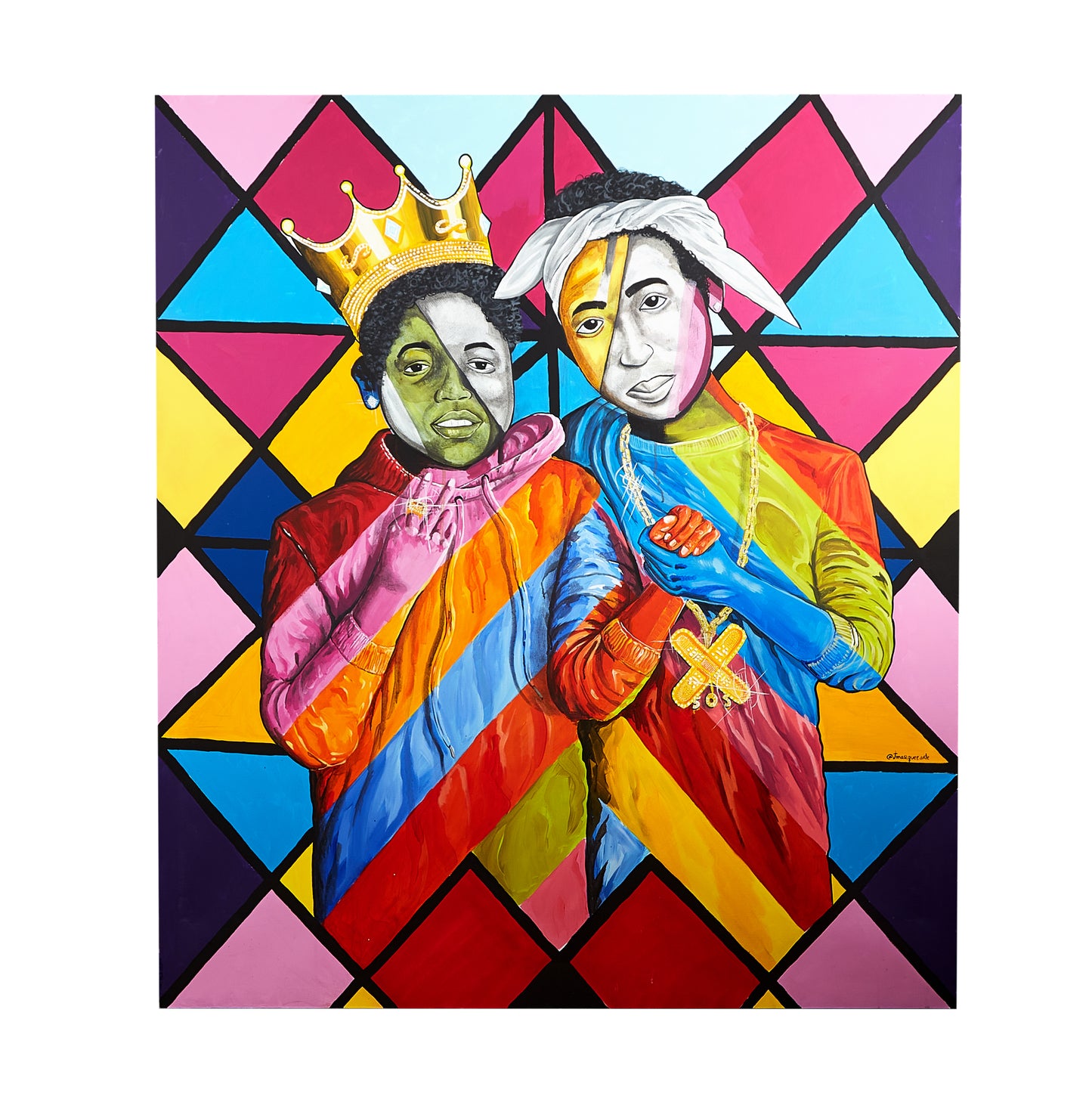 Pintura "FRATERNIDAD" TUPAC & BIGGIE