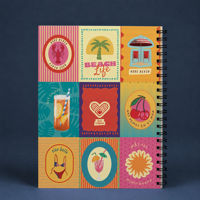 Cuaderno Amar en la Mar SOS Original 2026 - Detalle ilustración contraportada