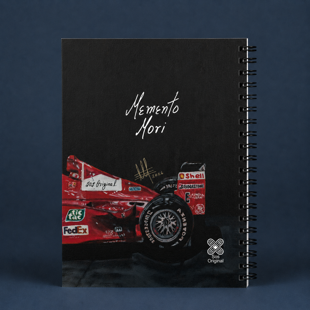 Cuaderno Formula 1 SOS Original 2026 - Detalle ilustración coche de carreras Shell