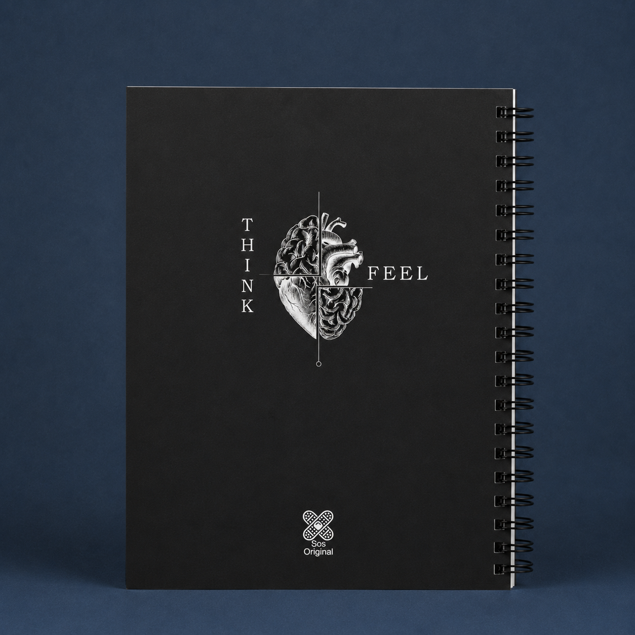 Cuaderno Think and Feel Negro SOS Original 2026 - Detalle diseño contraportada